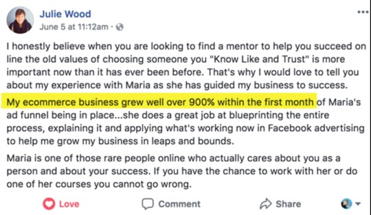 julie wood_testimonial maria
